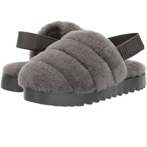 Ugg Super Fluff Slipper - burnt olive (light grey)